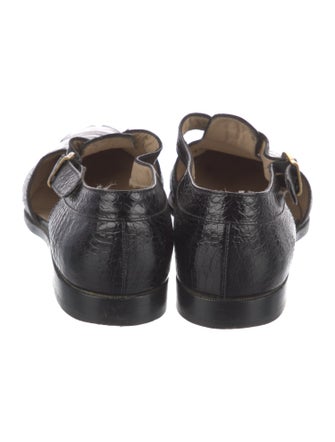 Salvatore Ferragamo Embossed Leather Flats