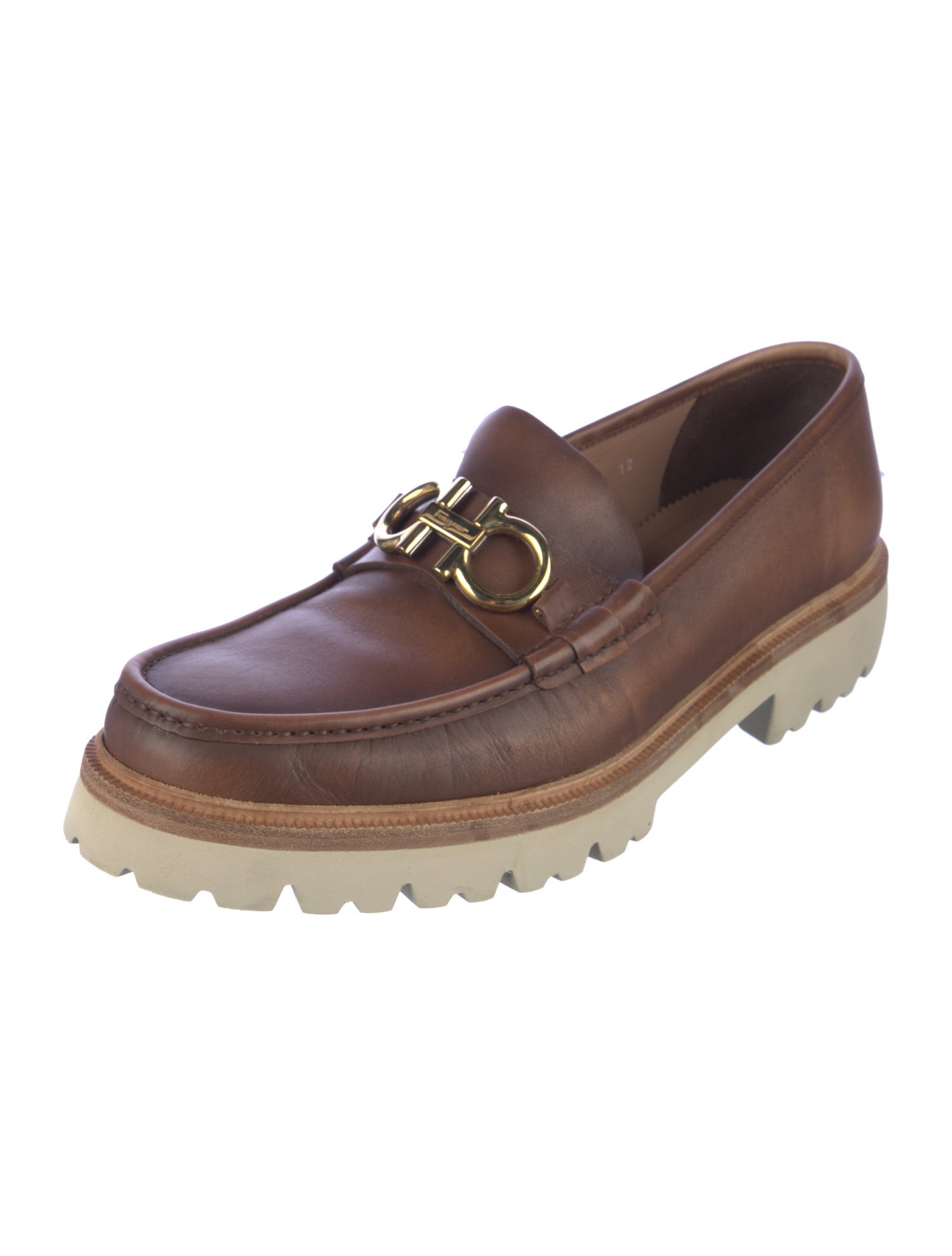 Salvatore Ferragamo Gancini Logo Leather Loafers