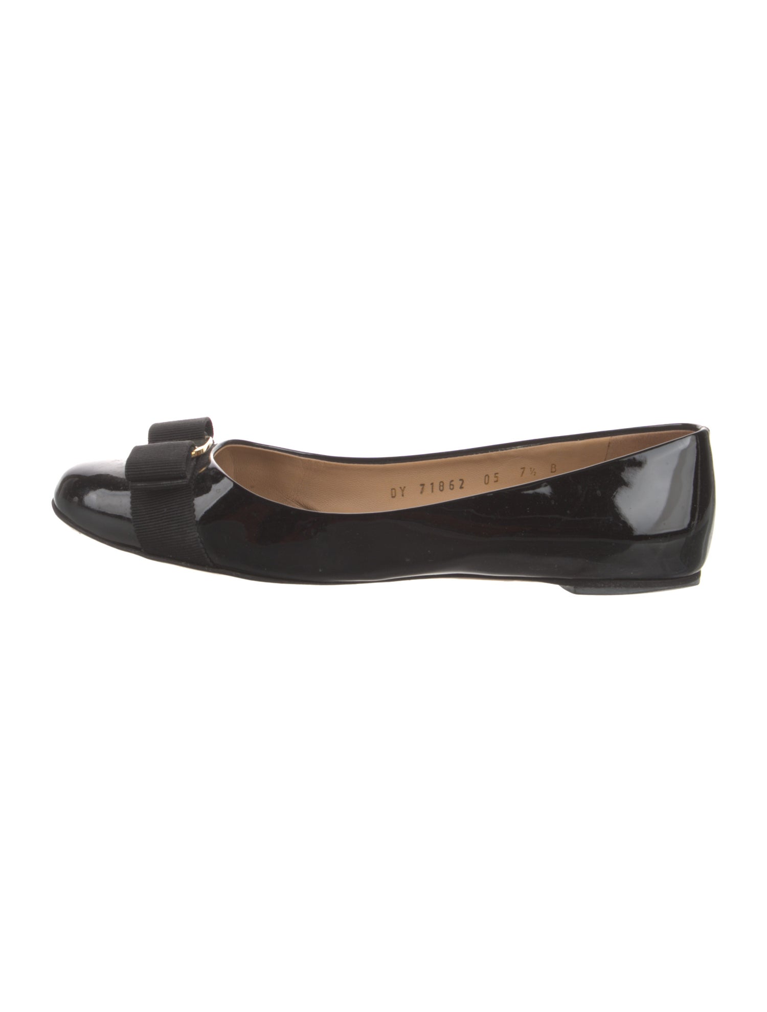 Salvatore Ferragamo Vara Bow Accent Patent Leather Ballet Flats