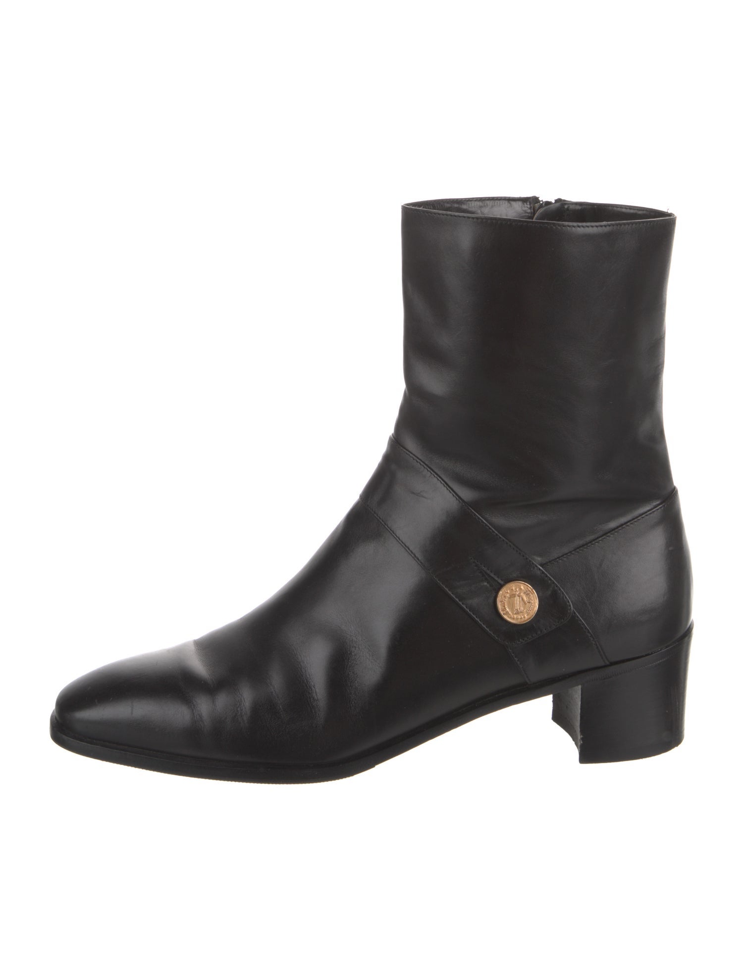 Salvatore Ferragamo Leather Moto Boots