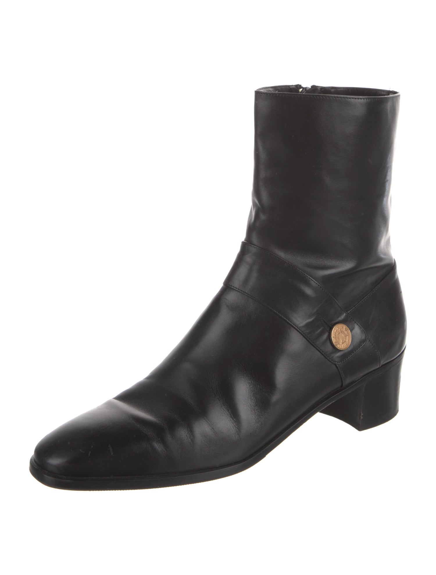 Salvatore Ferragamo Leather Moto Boots