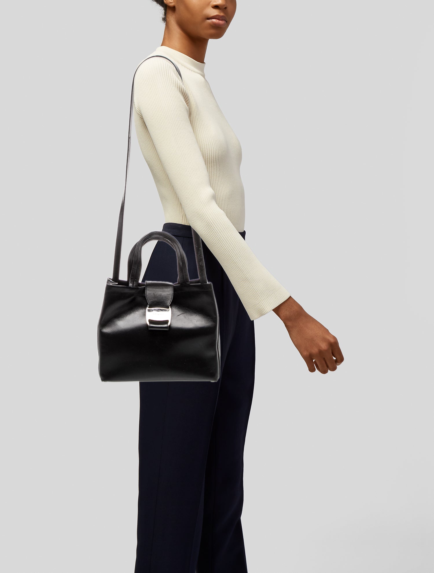 Salvatore Ferragamo Leather Top Handle Bag