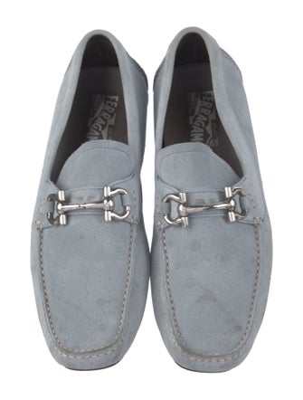 Salvatore Ferragamo Horsebit Accent Suede Moccasins