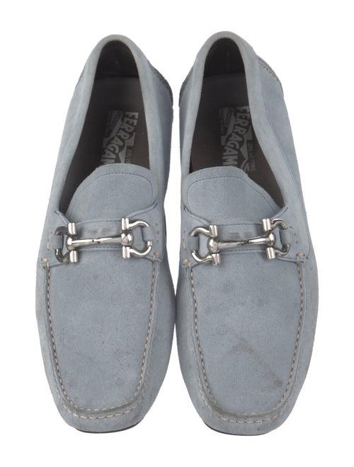 Salvatore Ferragamo Horsebit Accent Suede Moccasins
