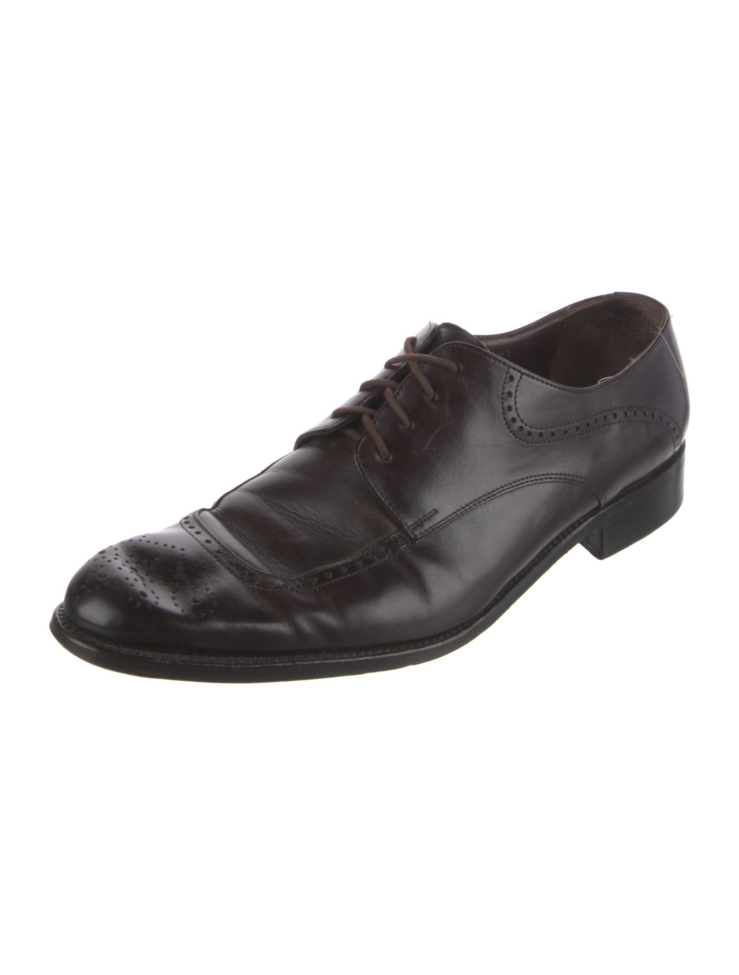 Salvatore Ferragamo Leather Eyelet Trim Brogues