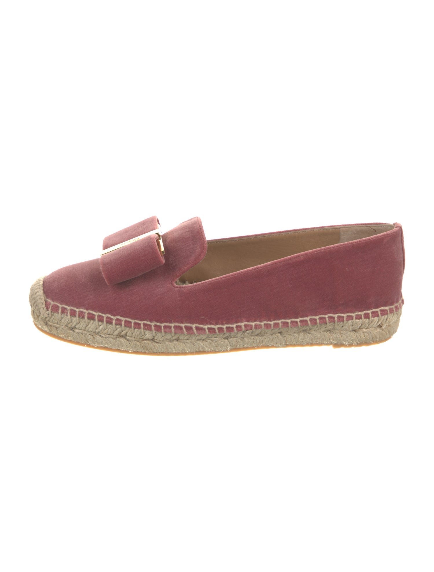 Salvatore Ferragamo Velvet Bow Accents Espadrilles