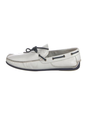 Salvatore Ferragamo Gancini Logo Leather Boat Shoes