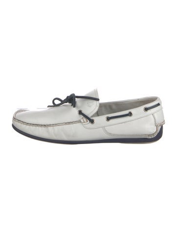 Salvatore Ferragamo Loafers Gancini Logo Leather Boat Shoes US 9.5 |