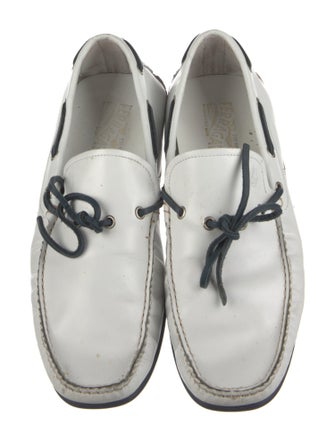 Salvatore Ferragamo Gancini Logo Leather Boat Shoes