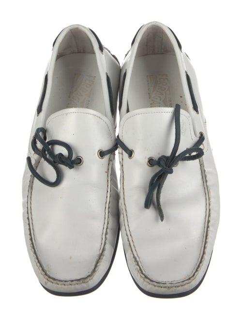 Salvatore Ferragamo Gancini Logo Leather Boat Shoes