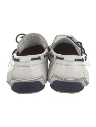 Salvatore Ferragamo Gancini Logo Leather Boat Shoes