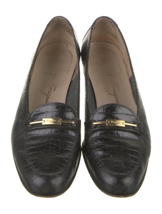 Salvatore Ferragamo Leather Animal Print Loafers
