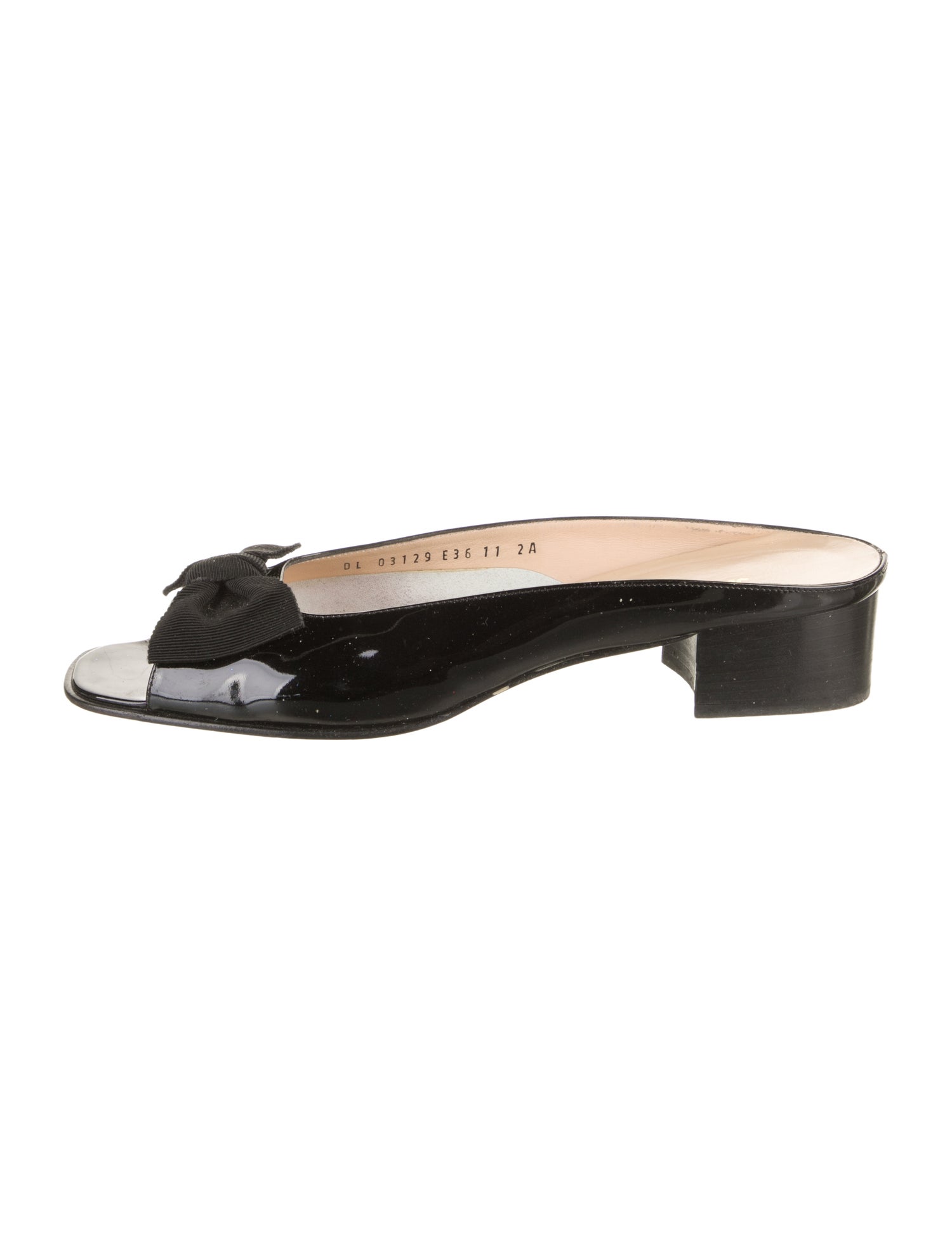 Salvatore Ferragamo Patent Leather Bow Accents Flats