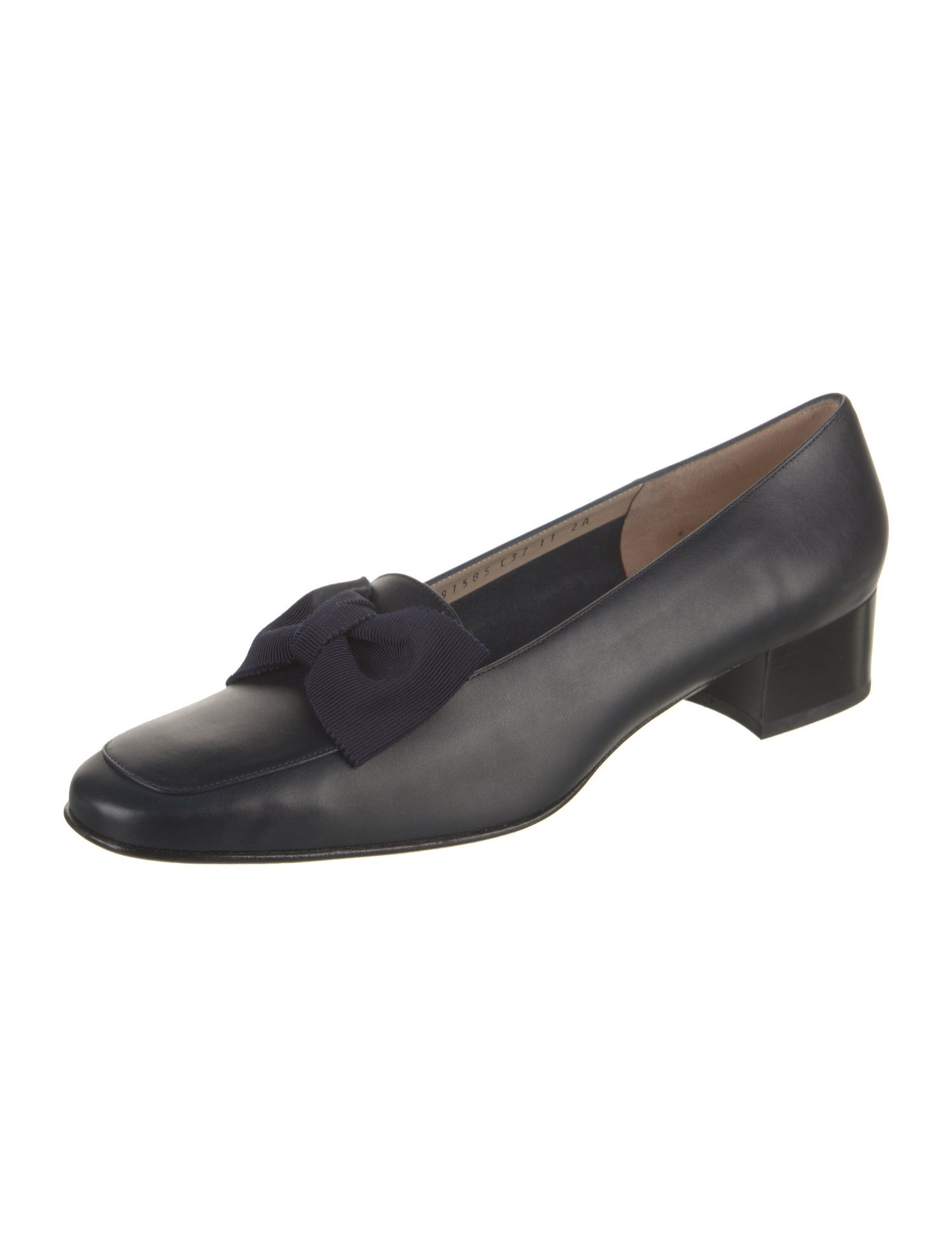 Salvatore Ferragamo Leather Bow Accents Loafers