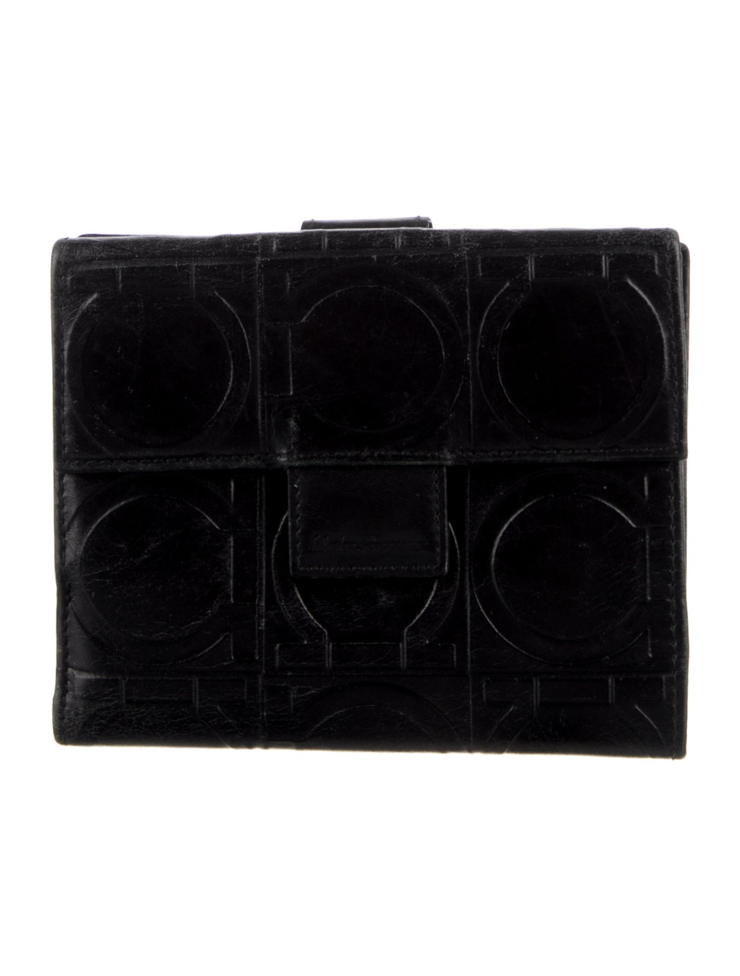 Salvatore Ferragamo Leather Striped French Purse