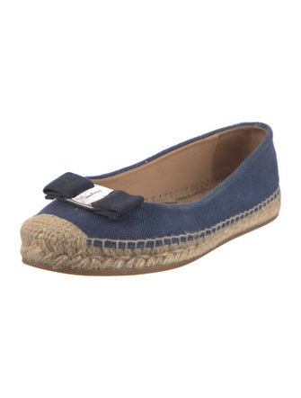 Salvatore Ferragamo Canvas Bow Accents Espadrilles