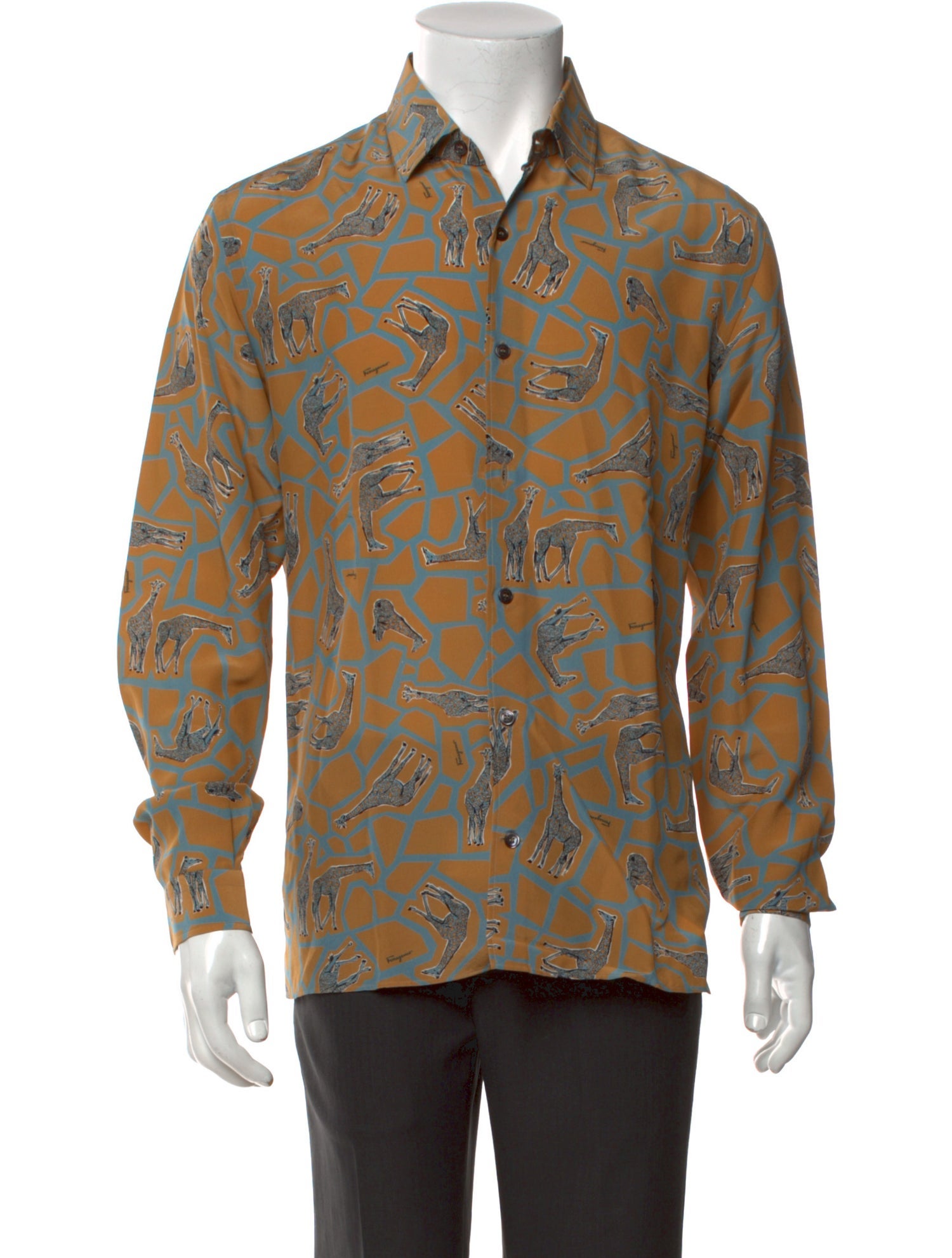 Salvatore Ferragamo Silk Printed Shirt