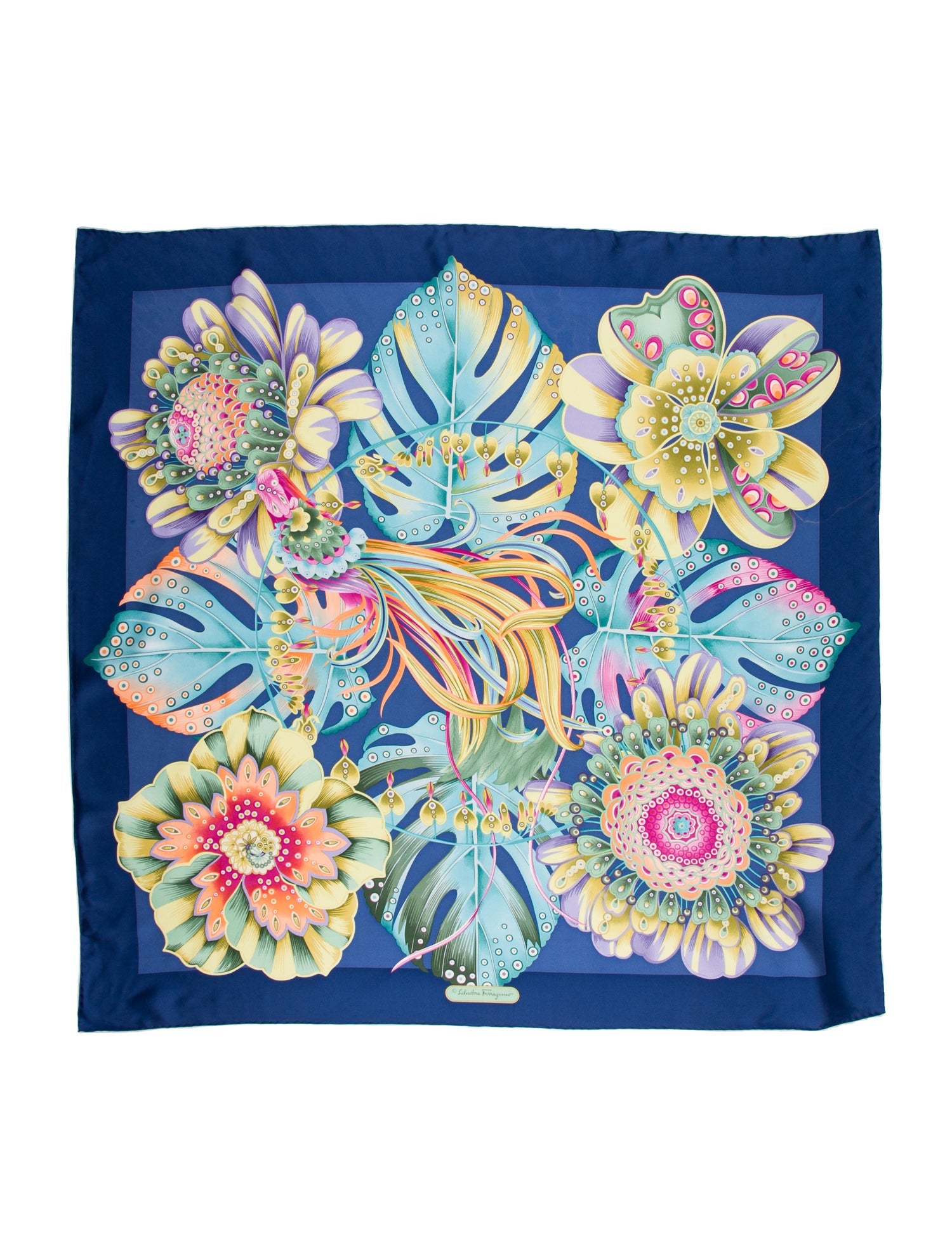 Salvatore Ferragamo Silk Floral Print Scarf