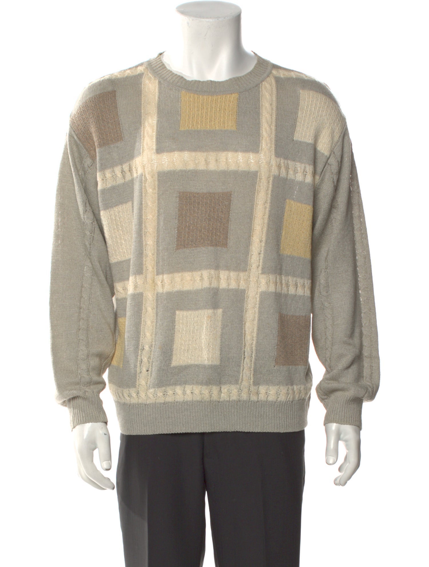 Salvatore Ferragamo Linen Plaid Print Pullover