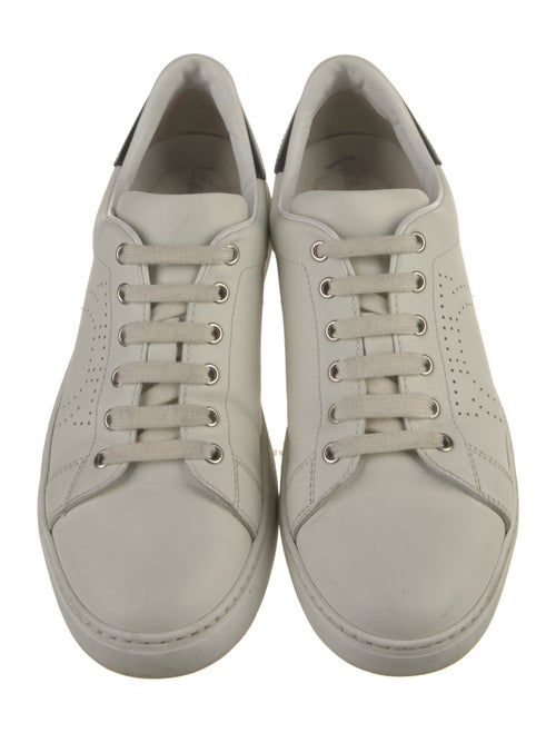Salvatore Ferragamo Gancini Logo Leather Sneakers