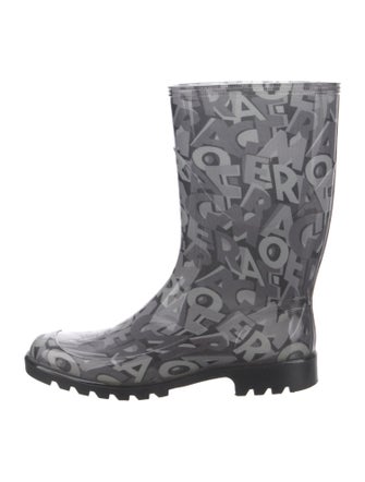 Salvatore Ferragamo Rubber Printed Rain Boots