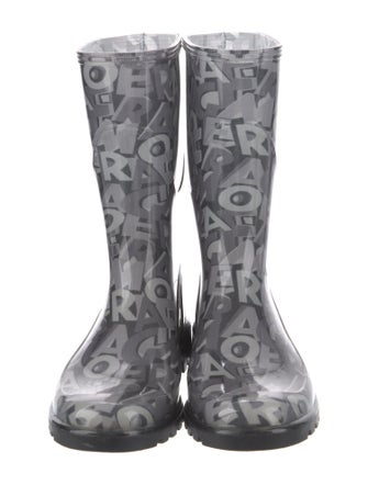 Salvatore Ferragamo Rubber Printed Rain Boots