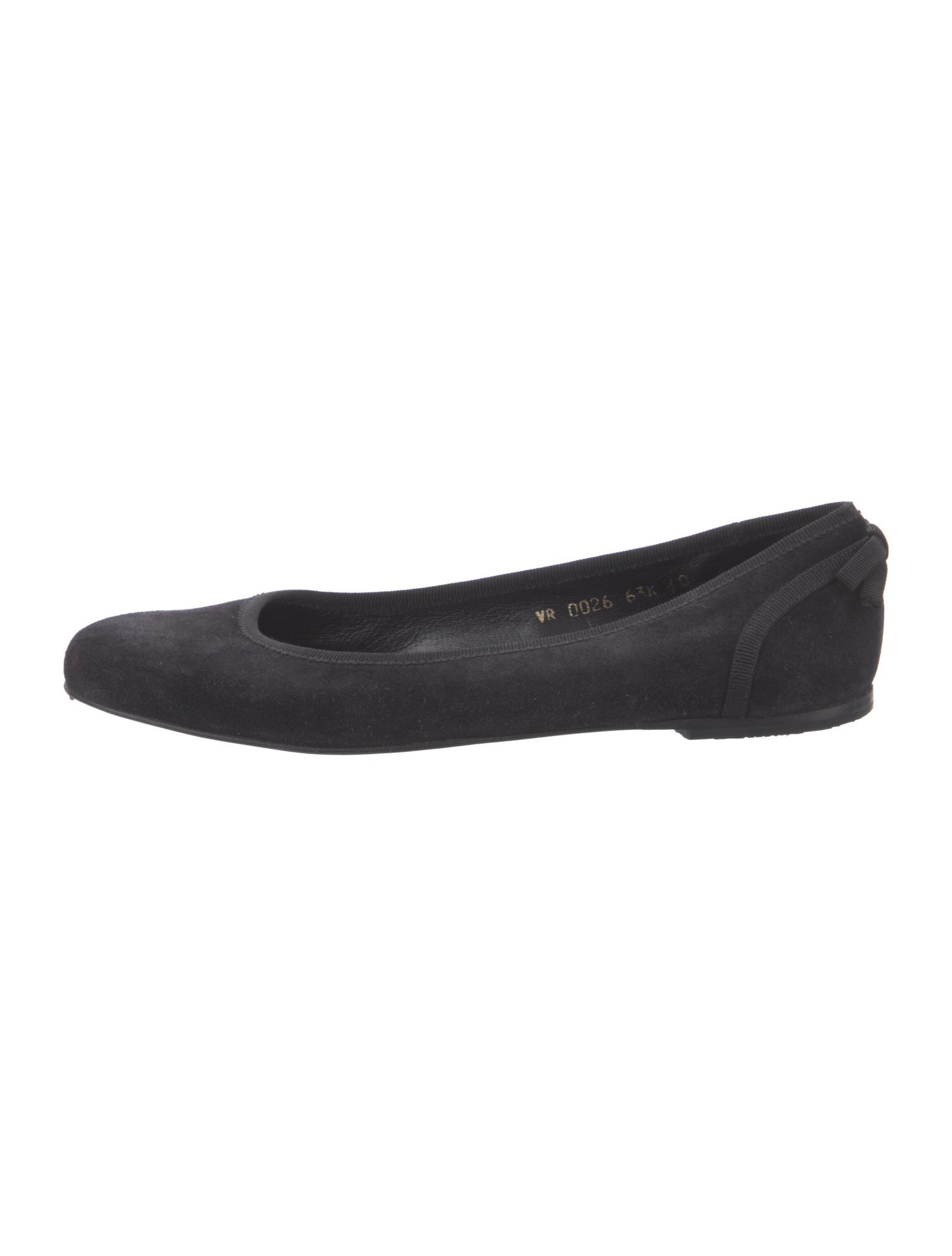 Salvatore Ferragamo Suede Bow Accents Ballet Flats