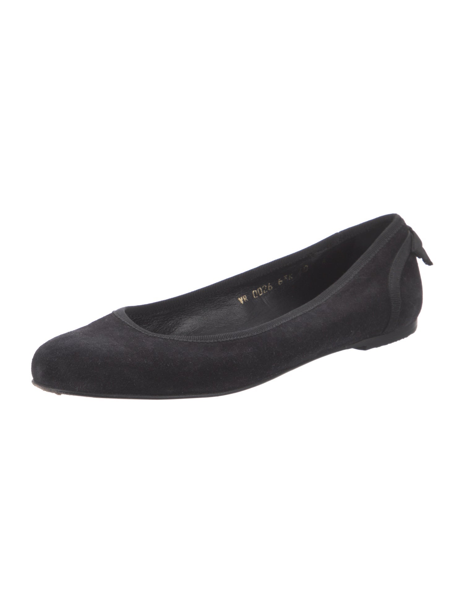 Salvatore Ferragamo Suede Bow Accents Ballet Flats