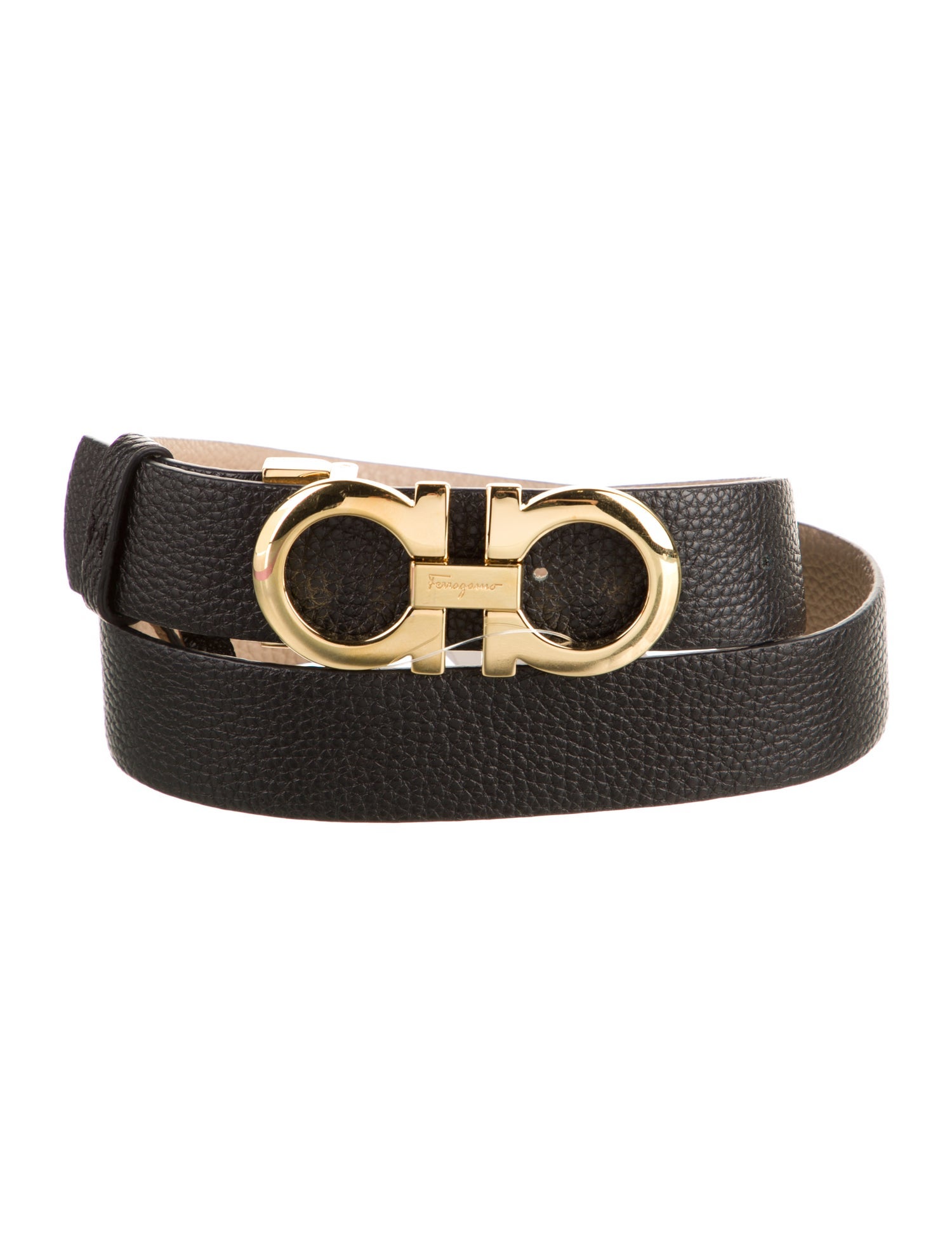 Salvatore Ferragamo Gancio Logo Leather Belt w/ Tags