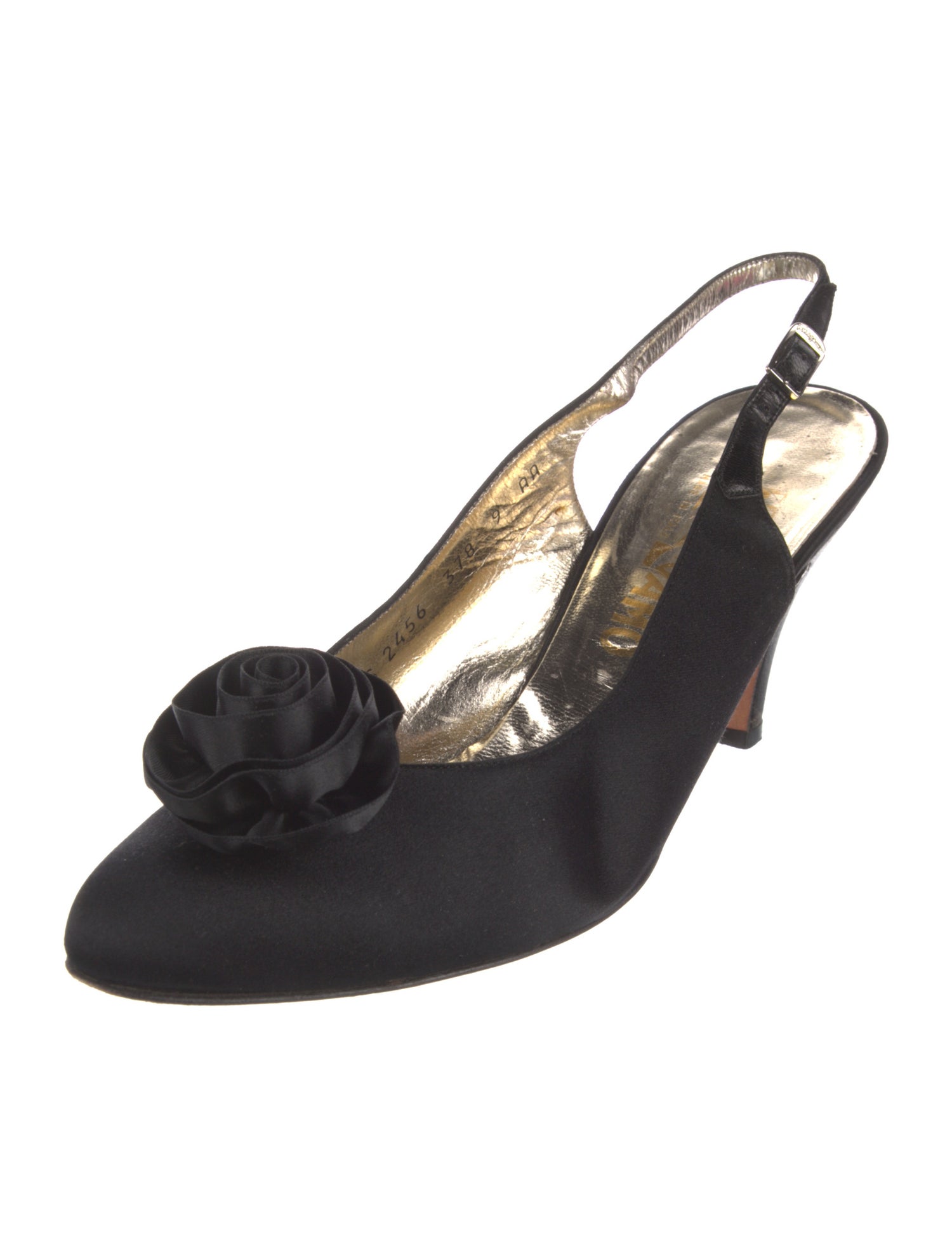 Salvatore Ferragamo Satin Slingback Pumps
