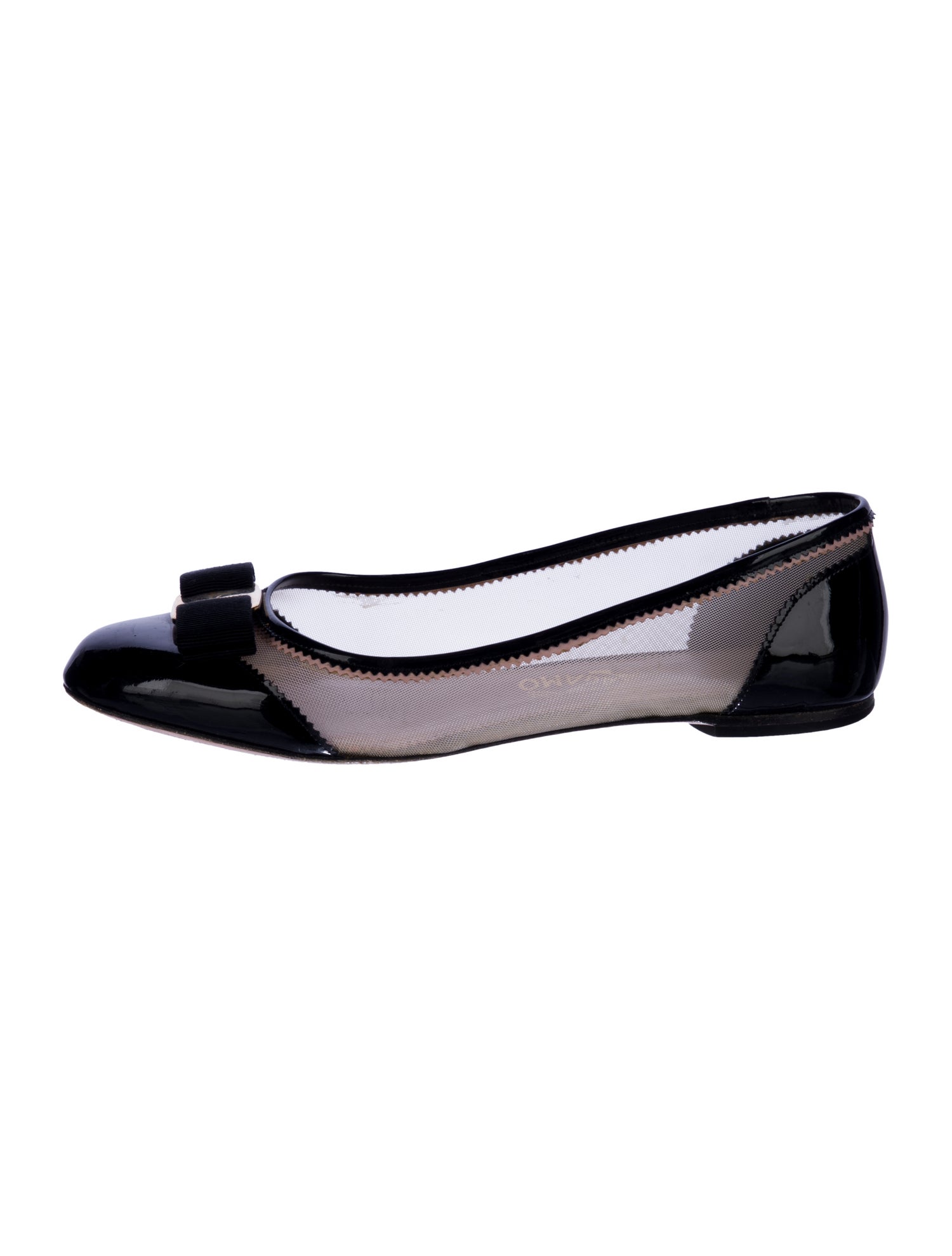 Salvatore Ferragamo Vara Bow Accent Patent Leather Ballet Flats