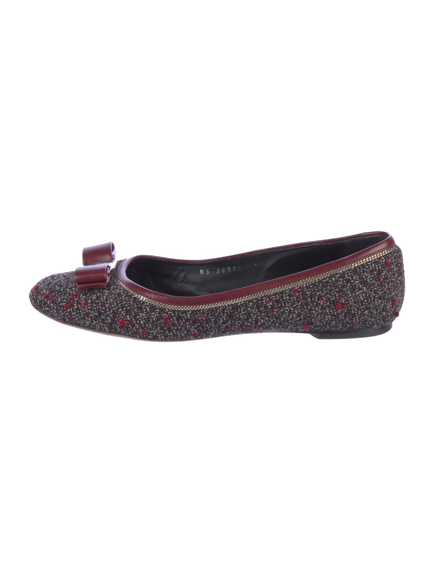 Salvatore Ferragamo Tweed Printed Flats
