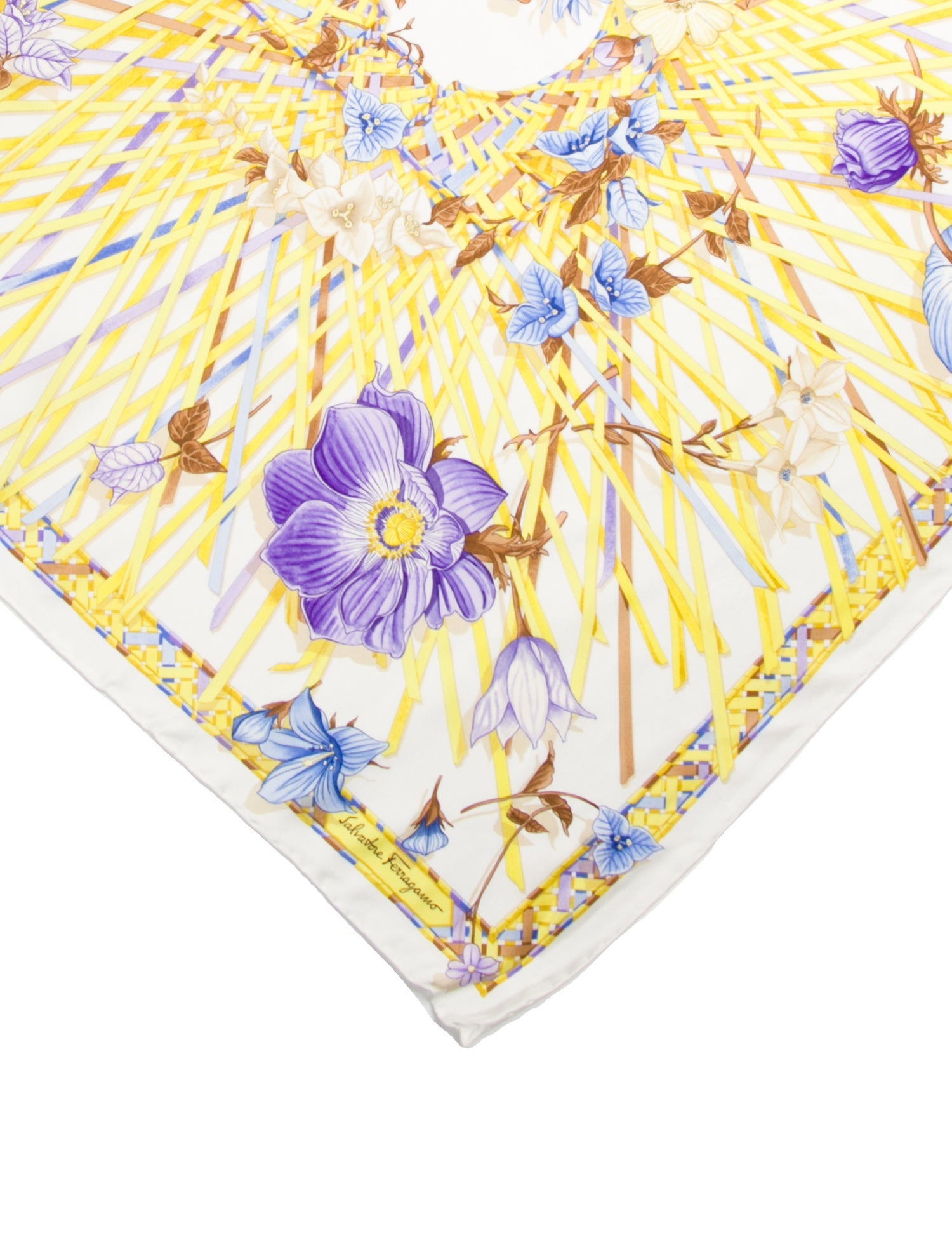 Salvatore Ferragamo Silk Floral Print Scarf w/ Tags