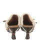 Salvatore Ferragamo Leather Fur Trim Mules
