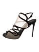 Salvatore Ferragamo Patent Leather Animal Print T-Strap Sandals