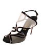 Salvatore Ferragamo Patent Leather Animal Print T-Strap Sandals