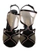 Salvatore Ferragamo Patent Leather Animal Print T-Strap Sandals