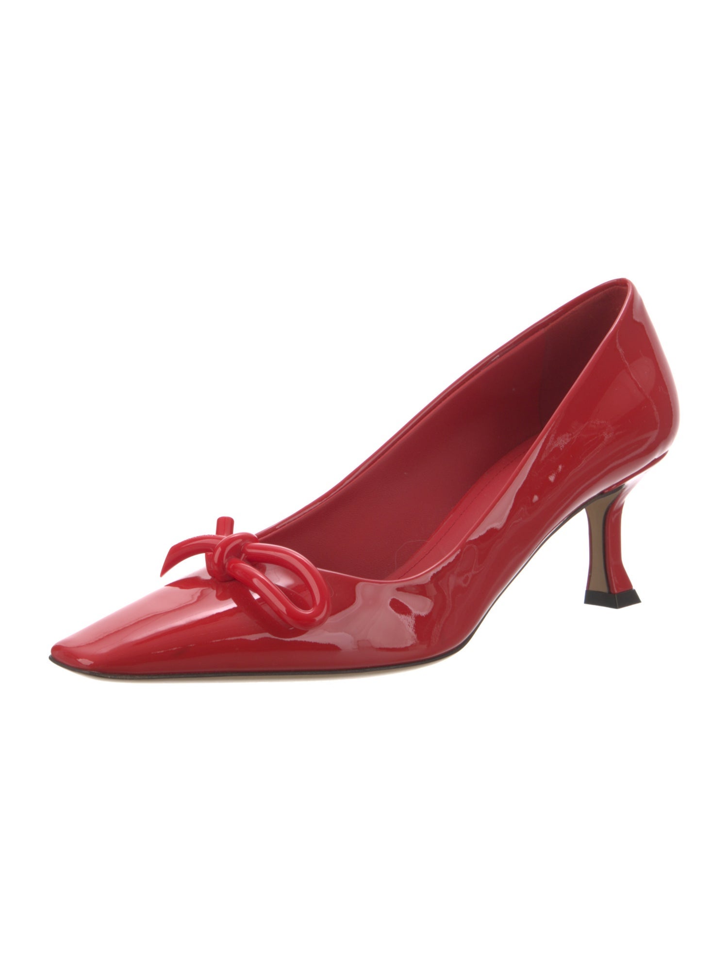 Salvatore Ferragamo Patent Leather Bow Accents Pumps