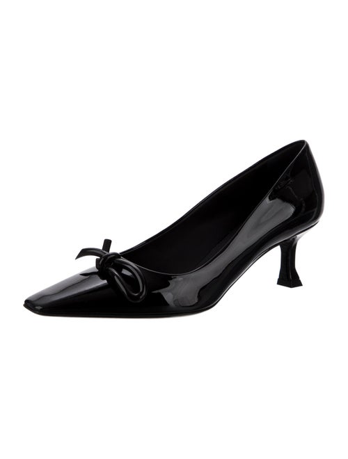 Salvatore Ferragamo Patent Leather Bow Accents Pumps
