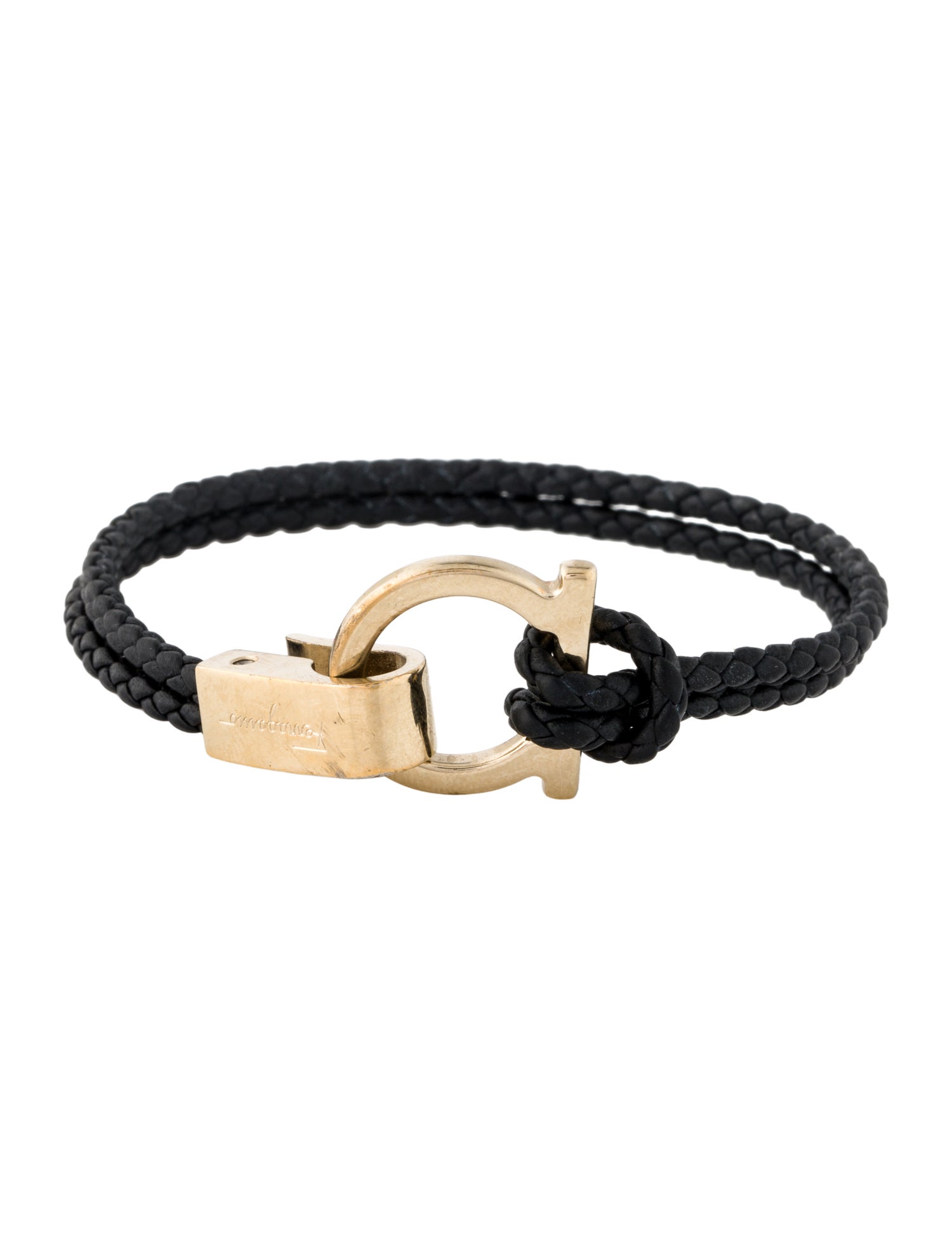 Salvatore Ferragamo Leather Gancini Wrap Bracelet