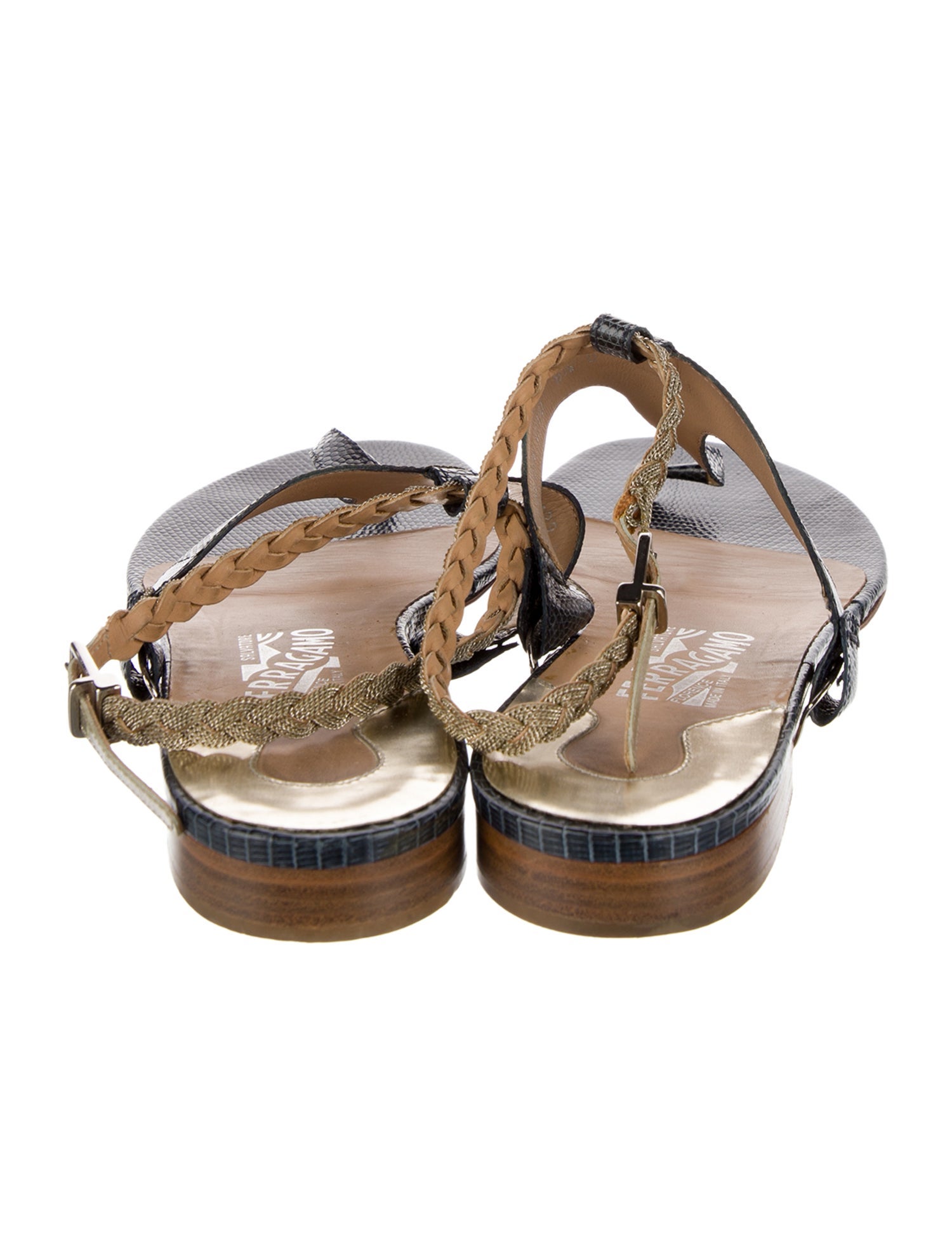 Salvatore Ferragamo Leather T-Strap Sandals