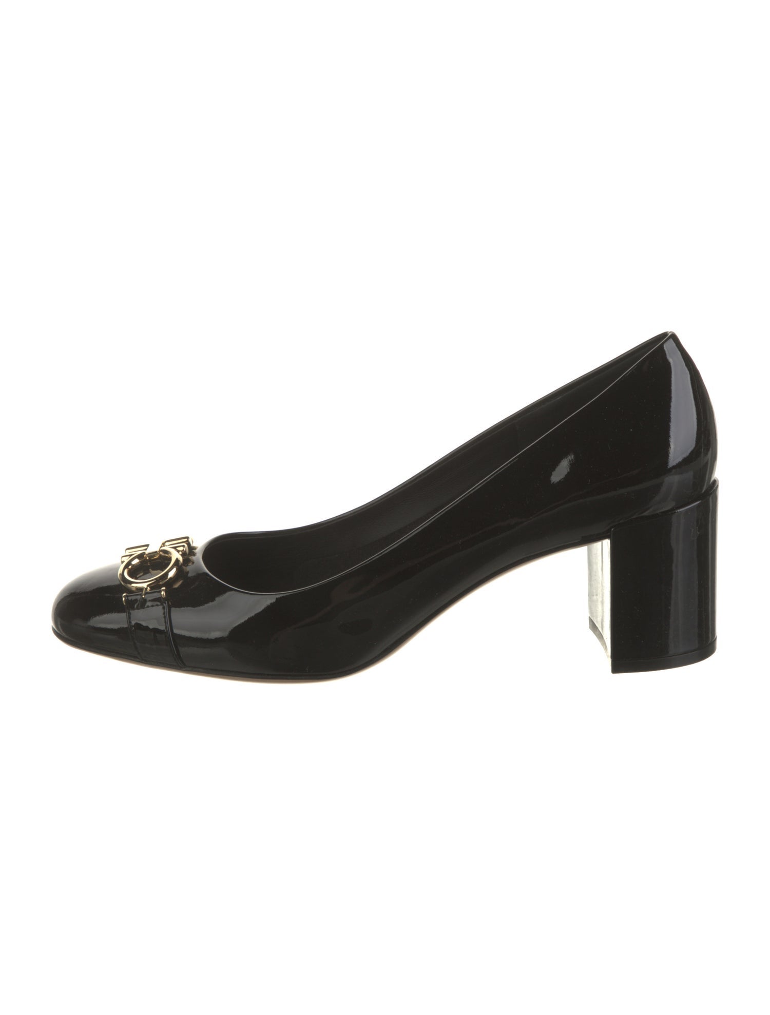 Salvatore Ferragamo Gancini Logo Patent Leather Pumps