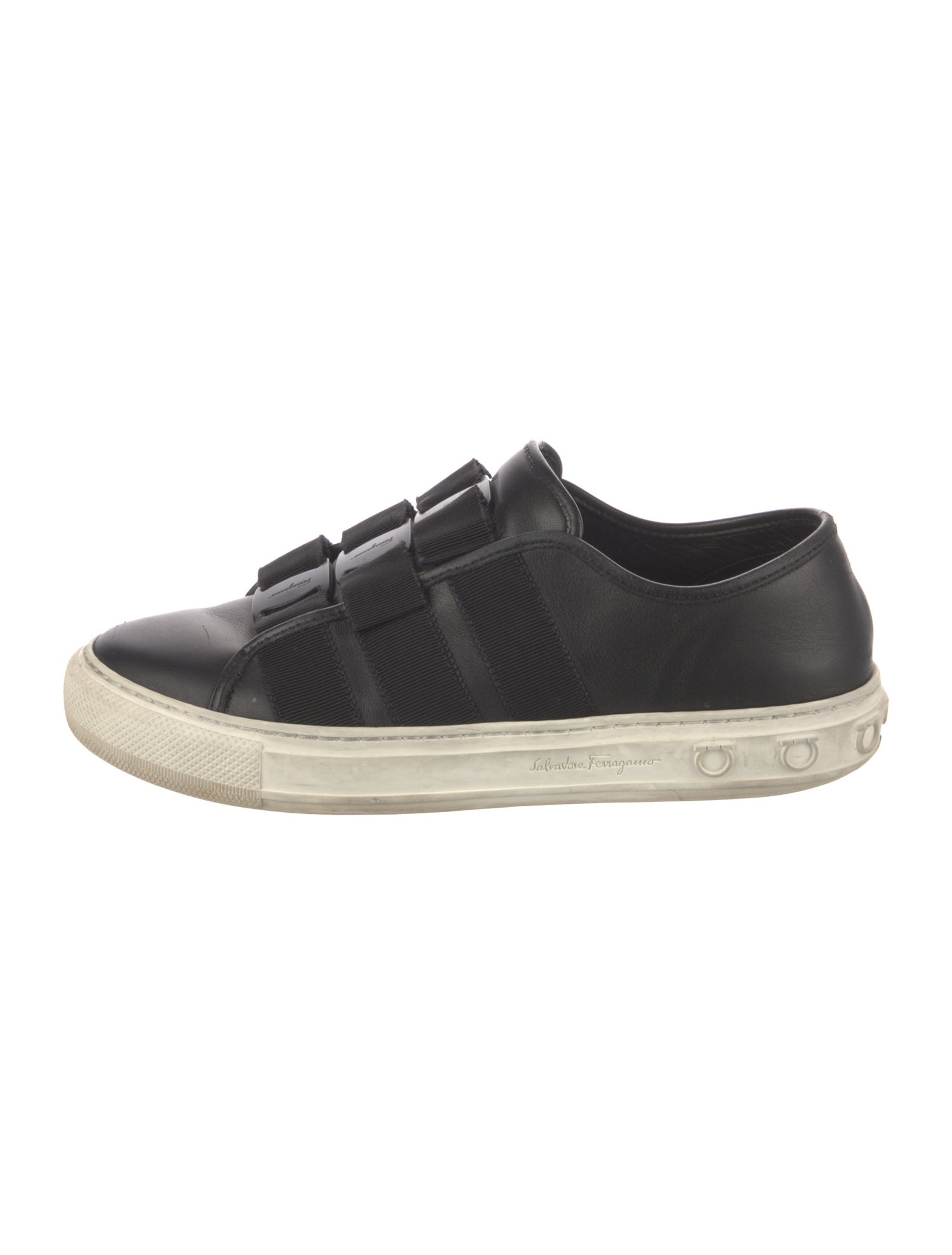 Salvatore Ferragamo Vara Bow Accent Leather Sneakers