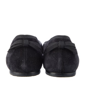 Salvatore Ferragamo Suede Bow Accents Flats