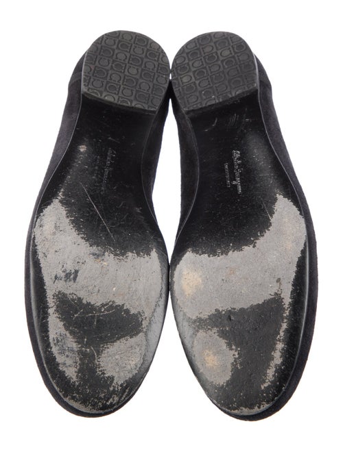 Salvatore Ferragamo Suede Bow Accents Flats
