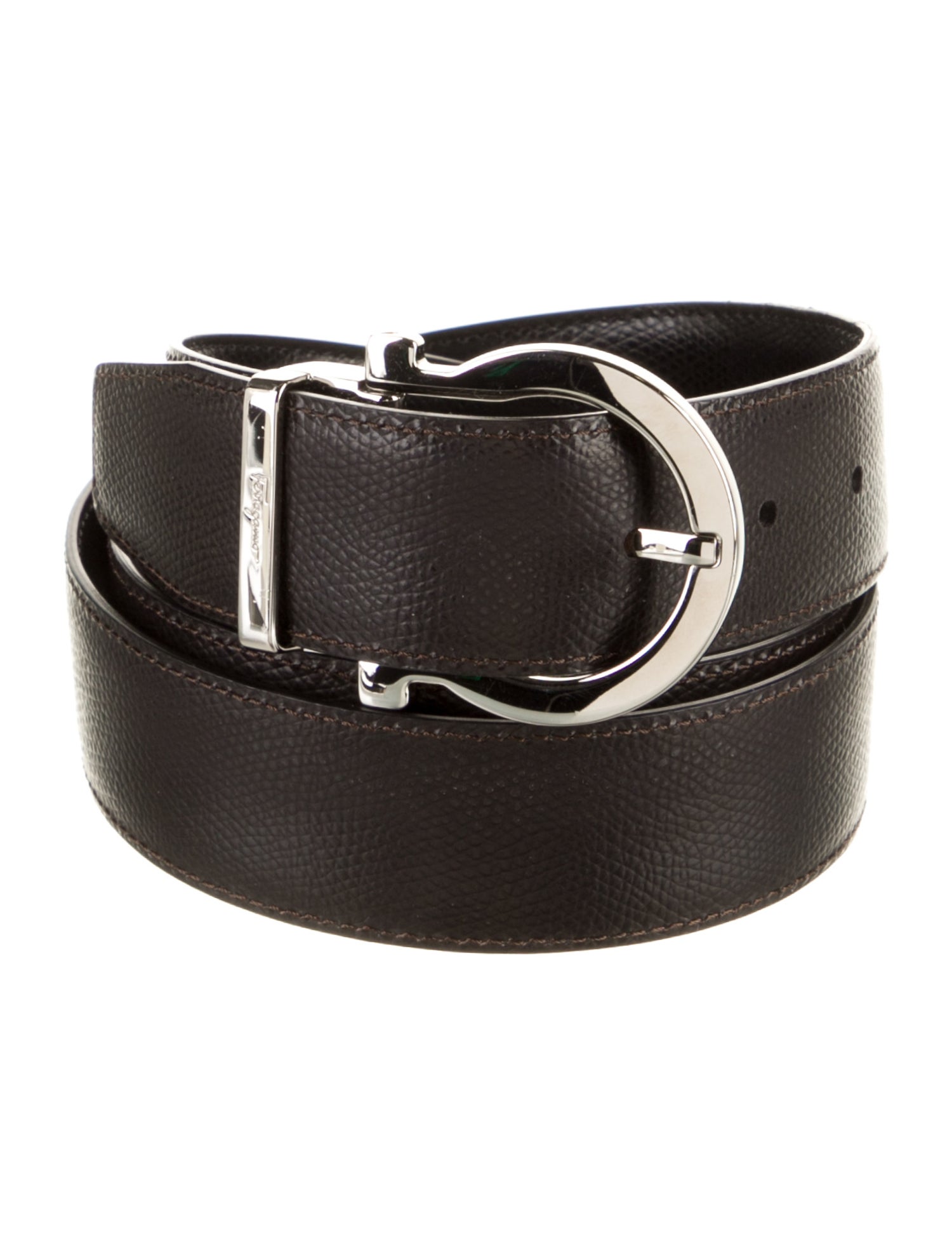 Salvatore Ferragamo Gancio Logo Leather Waist Belt