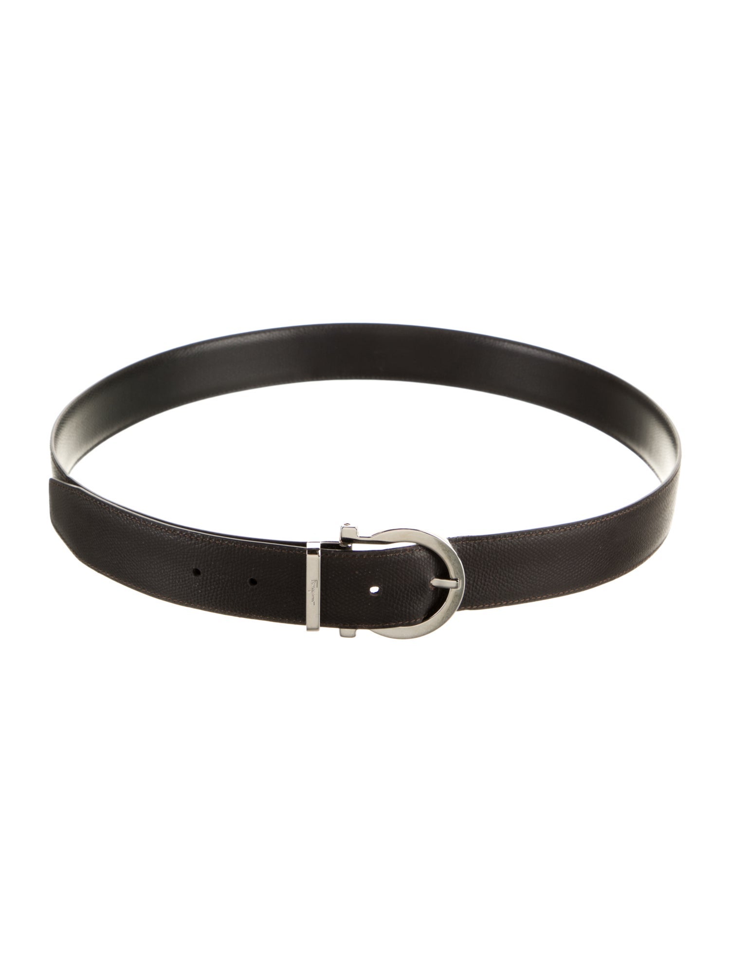 Salvatore Ferragamo Gancio Logo Leather Waist Belt