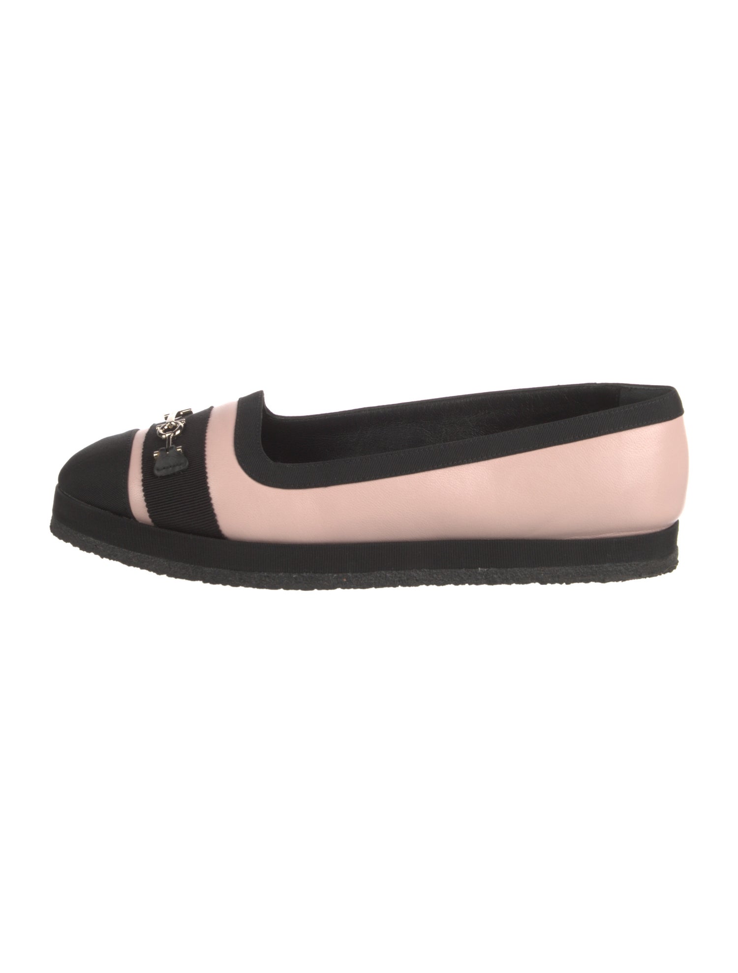 Salvatore Ferragamo Gancini Logo Leather Ballet Flats