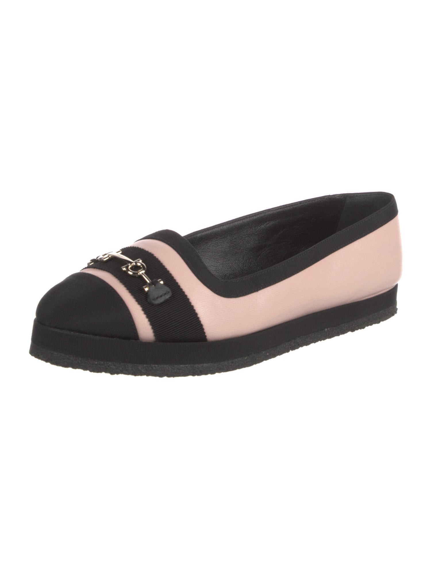 Salvatore Ferragamo Gancini Logo Leather Ballet Flats