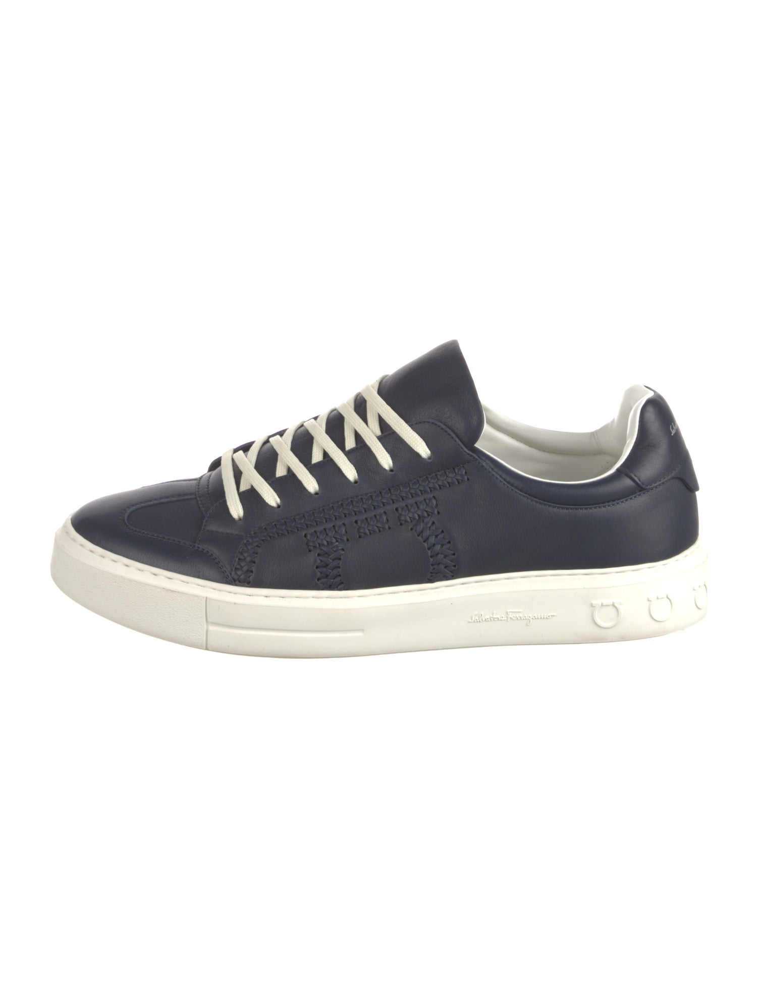 Salvatore Ferragamo Gancini Logo Leather Sneakers